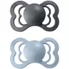 BIBS Supreme Natural Rubber 2 duda Iron/Baby Blue 2 kos