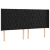 Vidaxl Box spring postelja z vzmetnico LED črna 200x200 cm žamet