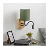 Brilagi - LED zidna lampa NUBILA WOOD 1xE27/25W/230V + LED/3W hrast/zelena