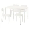 VIHALS / VIHALS Sto i 4 stolice, bela bela/bela, 125x74 cm