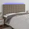 LED uzglavlje smeđesivo 160x5x118/128 cm od tkanine