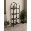 Hanah Home Idil polica za knjige 47 × 158 × 30 cm, crna / dimljeno staklo