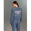 Sinsay - Crewneck duks sa pamukom i printom na leđima - svetlo plava