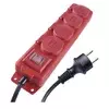 Podaljšek 5 m/4 vtičnice/s stikalom/črno-rdeči/guma-neopren/1,5 mm2