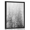 Plakat zasnežena dežela v črnobeli varianti - 40x60 no frame