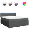 Vidaxl Box spring postelja z vzmetnico temno siva 180x200 cm blago
