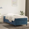 Okvir za krevet s oprugom tamnoplavi 90x200 cm baršunasti