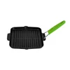 Grill pan, cast iron, 21 x 21 cm, green handle - LAVA