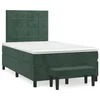 Vidaxl Box spring postelja z vzmetnico temno zelena 120x200 cm žamet