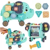 Slon Montessori manipulativna tabla – sorter, kladivo in bloki 26 cm - Rojstni dan - Za 1 leto
