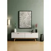 WallXpert uramljena MDF slika ARTNEWCLSYH87, reljefni beli listovi palme, 50 x 70 cm