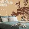 Tapeta rjavi zemljevid z imeni držav v EU - 147x99