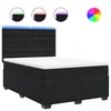 Vidaxl Box spring postelja z vzmetnico črna 160x200 cm žamet