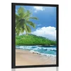 Plakat čudovita plaža na Sejšelih - 20x30 black
