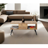 Hanah Home Klub sto Bukle 90x40x50cm Bež-Crni