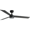 FARO 34298WT-1TW - LED prigušiva ventilator RUDDER L LED/18W/230V crna prečnik 132 cm WT + daljinski upravljač