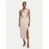 Rinascimento Cocktail obleka CFC0128801003 Bež Slim Fit
