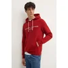 Pulover Tommy Hilfiger moška, bordo barva, s kapuco