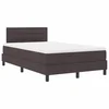 Vidaxl Postelja z vzmetnico z vzmetnico Temno rjava 120 x 190 cm blago