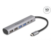 Delock 6 vratno vozlišče USB s 4 x vtičnicami USB tipa A in 2 x vtičnicami USB tipa C™