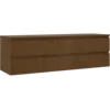 Mexen Rivel kopalniška omarica pod umivalnikom 160 cm z delovno ploščo, 2 predala, rebrasta, oreh - 91A20-16047-2-BFFC86