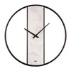 WALLXPERT Dekorativni metalni zidni sat Demre White Marble