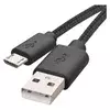 Kabel USB-A 2.0/micro USB-B 2.0, polnjenje, podatki, 2 m, črni