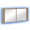 LED Ogledalo s Ormarom Zidne Umjetnički hrast 100 x 12 x 45 cm