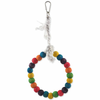 BIRD JEWEL lesena gugalnica z vrvjo in barvnim krogom - 15 cm