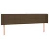 Vidaxl Vzglavje z ušesi temno rjavo 203x16x78/88 cm blago