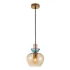 ITALUX PND-31882-1-GD-AMB - Luster na sajli FANDA 1xE27/40W/230V zlatna/zadimljeno bež