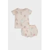 DEFACTO Baby Girl Dinosaur Printed Short Sleeve Cotton 2-Piece Pajama Set