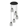 BRILAGI - LED luster na sajli RETRO GLASS 5xE27/60W/230V crna/zadimljena siva