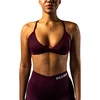 Ženski nedrček Nebbia STRONG BEAUTY Medium-Support Sports Bra TWIST-KNOT 423 dark red M