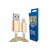 XWAVE Kabl USB2.0 na Micro USB 1.2 m/ 2A/ aluminium/ upleteni/ zlatna