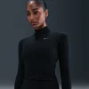 Nike One Fitted Womens Dri-FIT 1/4-Zip Mid Layer - Black - Polyester
