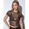 Busem Bluza Blusen rjava