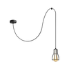 Luster na sajli TUBE LONG 1xE27/15W/230V crna/hrom