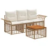 Set vanjskih sofa 4 pcs Prirodna i krema bijela Poliester