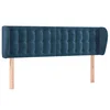 Vidaxl Vzglavje z ušesi temno modro 147x23x78/88 cm žamet