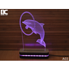 Black Cut 3D Lampa Delfin, Roze