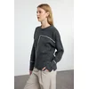 Trendyol Anthracite Soft Texture Color Block Crew Neck Knitwear Sweater