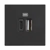 CLASSIA USB VTIČ TIPA A + TIPA C/230V AC/5V DC/3A 2M ČRNEGA RAZMERJA RG4287C2