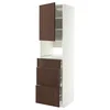 METOD/MAXIMERA Visoka omara za vgrad gspd aparate, bela/Sinarp rjava, 60x60x220 cm