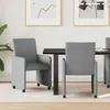 vidaXL Jedilni stoli s kolesi 2 pcs Svetlo siva 57 x 66 x 94 cm blago