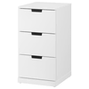 NORDLI Komoda s 3 fioke, bela, 40x76 cm