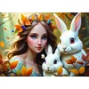 ALIPSON Puzzle Deklica z zajci 500 kosov