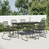 7-dijelni vrtni blagovaonski set od PVC ratana crni