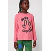 Otroška bombažna majica z dolgimi rokavi Bobo Choses High Five roza barva, 225AC007