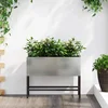 Povišeni Vrtni Planter Srebrno 60 x 26 x 45 cm Cinkani čelik